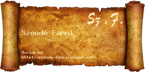 Szende Fanni névjegykártya